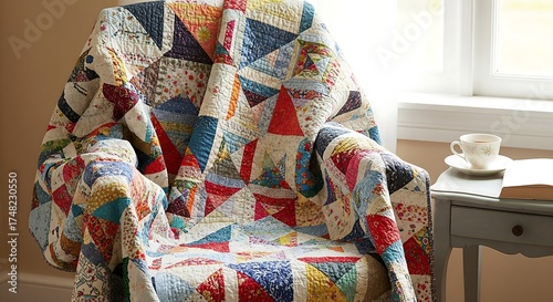 Handmade Patchwork Blanket Different Fabric Textures Unity