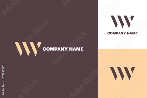 Elegant W Letter Logo Design with Geometric Shapes and Modern Typography.