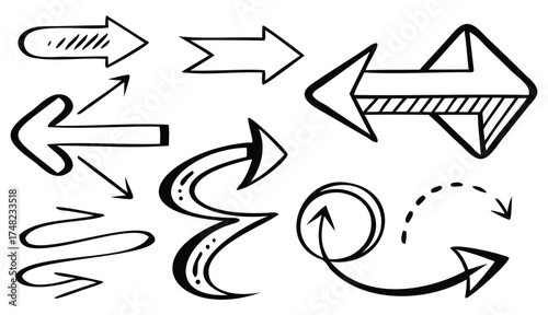 Curved Retro Arrows and Icons Pack