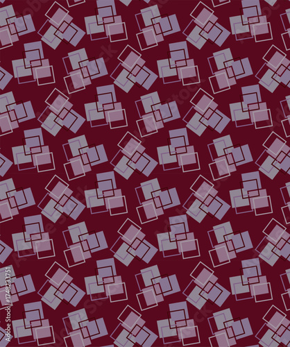 On the cherry background, there are rectangles with different rotations, creating a seamless pattern.