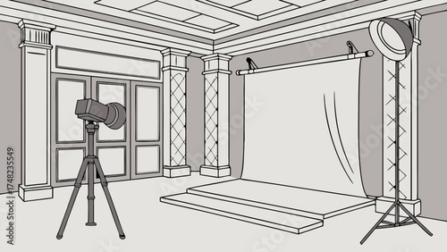 Studio Interior Illustration.