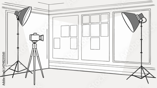 Studio Photography Setup Illustration.