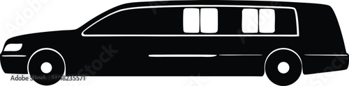  limo car design, chauffeur transport silhouette