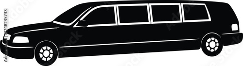  limo car design, chauffeur transport silhouette