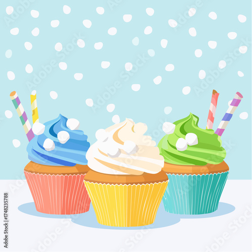 Regenbogen-Cupcakes für Kinder