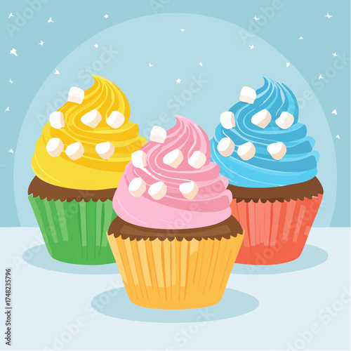 Regenbogen-Cupcakes für Kinder