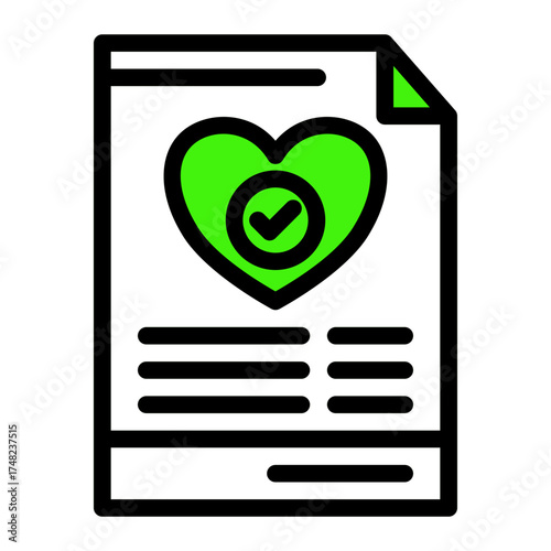 Wedding Certification Document icon from the Notary icon collection (Outline Color Lineal Style)