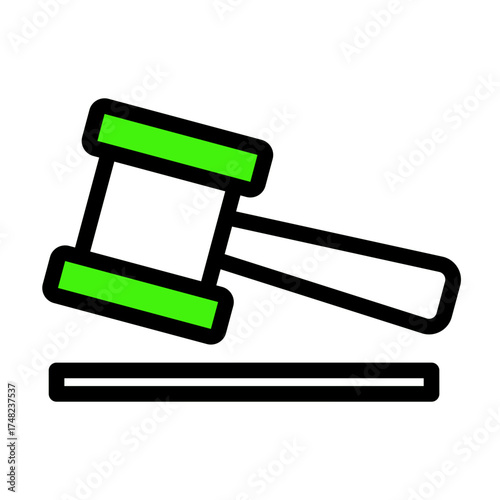 Legal Verdict Judgment icon from the Notary icon collection (Outline Color Lineal Style)