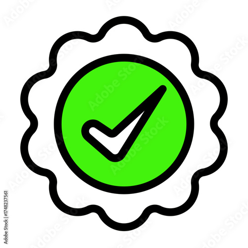 Official Verification Check Mark icon from the Notary icon collection (Outline Color Lineal Style)