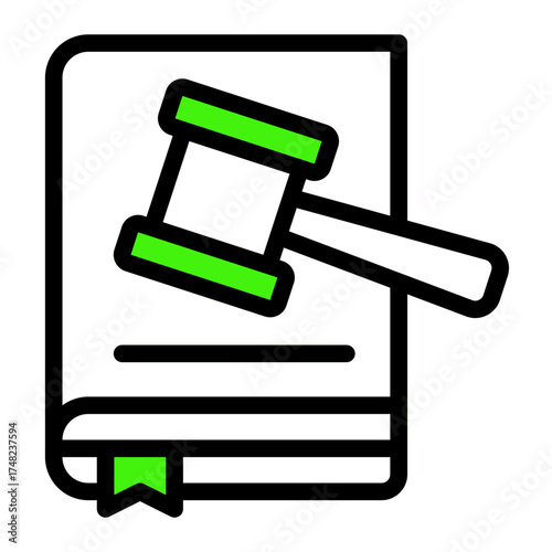 Legal Justice Law Book icon from the Notary icon collection (Outline Color Lineal Style)