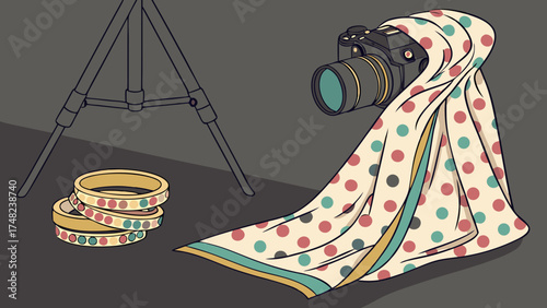 Photographic Setup and Accessories Illustration.