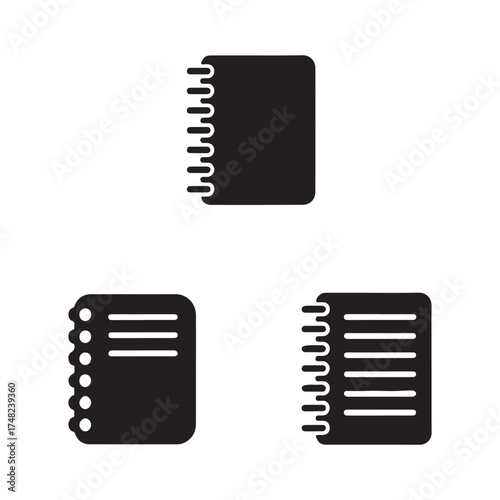 Spiral Notebook Student Stationery Icons