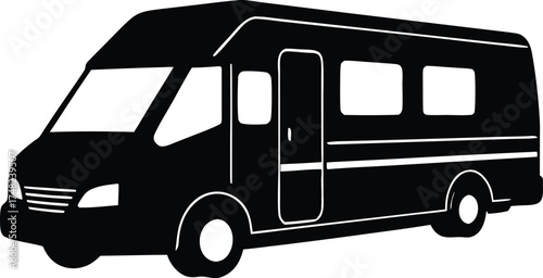 recreational vehicle illustration, camping trailer symbol  