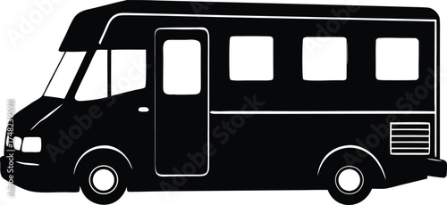  recreational vehicle illustration, camping trailer symbol  