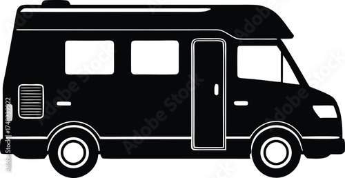  recreational vehicle vector, rv motorhome icon  