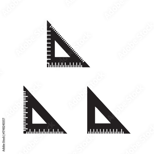 Triangular Ruler Architecture Tool Icons