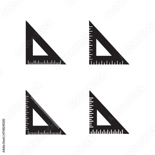 Triangular Ruler Study Instrument Icons