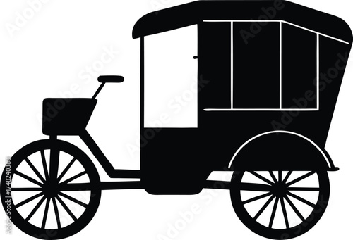 rickshaw illustration, transport vehicle symbol  