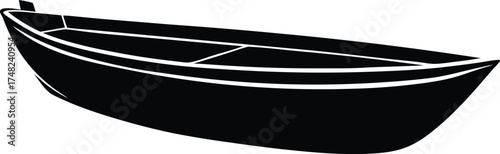  rowboat design, watercraft silhouette
