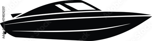  speedboat vector, fast watercraft icon  