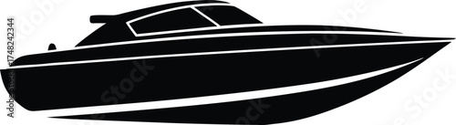  speedboat vector, fast watercraft icon  