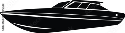  speedboat vector, fast watercraft icon  