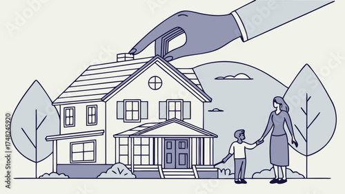 Abstract Illustration of Family and Home Concept.