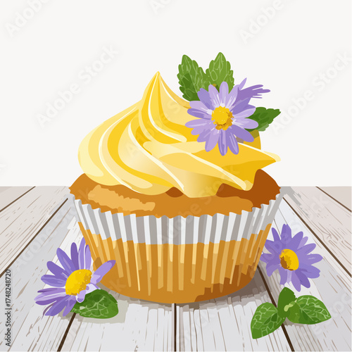Frühlings-Cupcakes mit essbaren Blüten