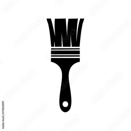 Black Paint Brush Icon Graphic Design Element for Art and DIY Projects