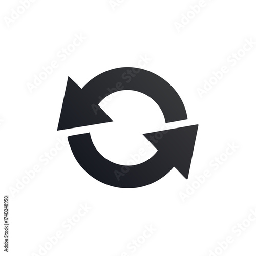 Arrow Loop Circular Rotation Sign Reload Symbol Repeat Arrows Continuous Cycle Back and Forth Icon