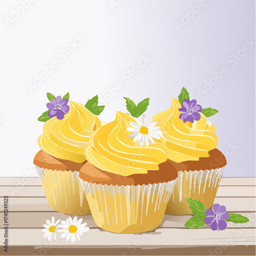 Frühlings-Cupcakes mit essbaren Blüten