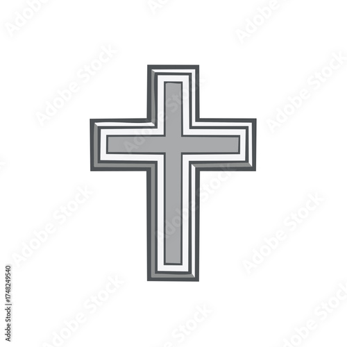 Cross Symbol Vector Graphic for faith, religion, spirituality, churches, cemeteries