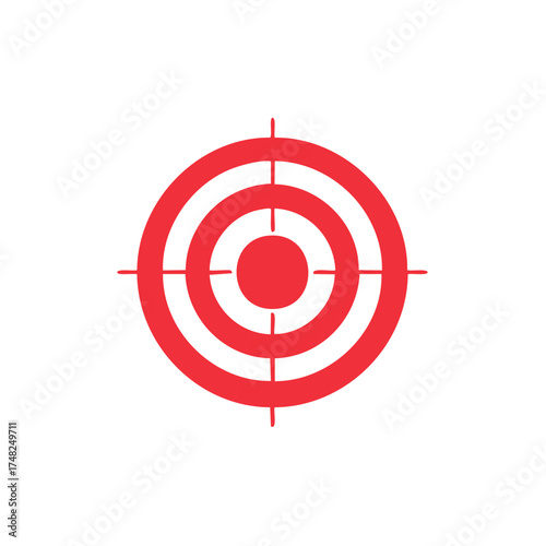 Red bulls eye target symbol representing accuracy and focus for business and sports achievement