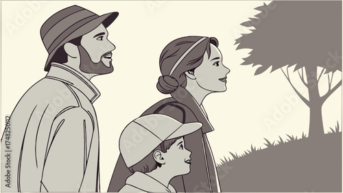 Family enjoying outdoors.