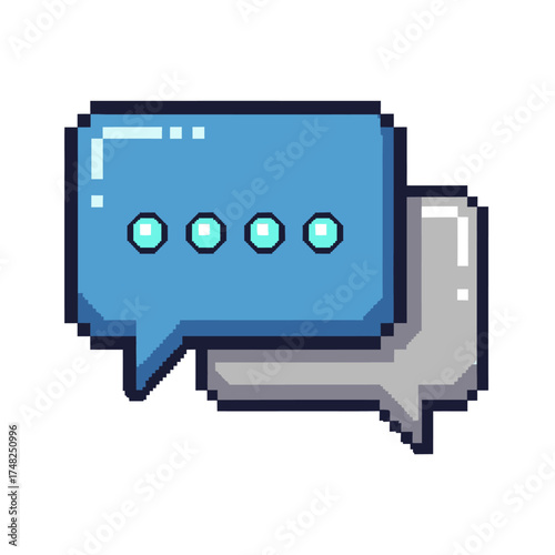 Pixelated Speech Bubbles - A Retro Communication Icon.