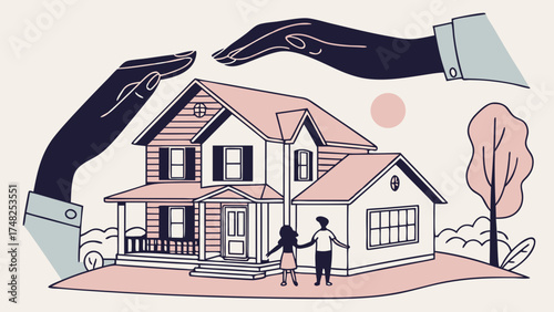 Home Protection Concept Illustration.