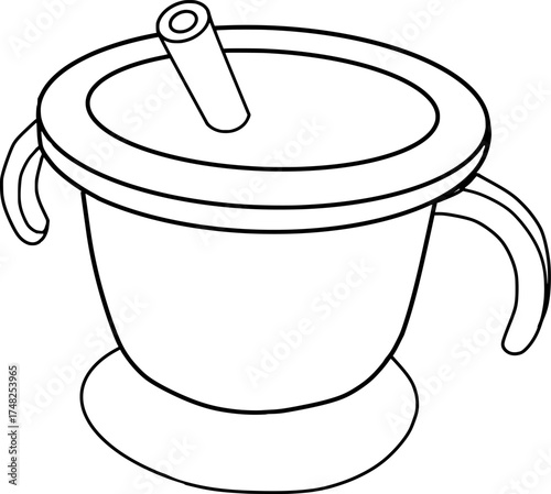 Baby Drinking Cup Vector Illustration
