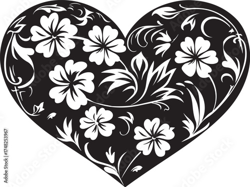 Delicate Flower Heart Laser Cutt