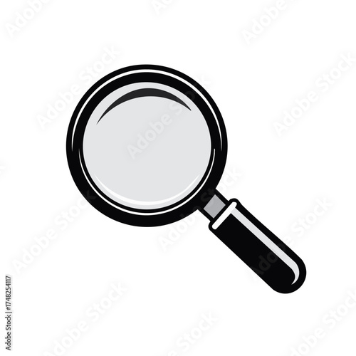 Magnifying glass illustration, search, zoom, find, investigation and exploration concept.