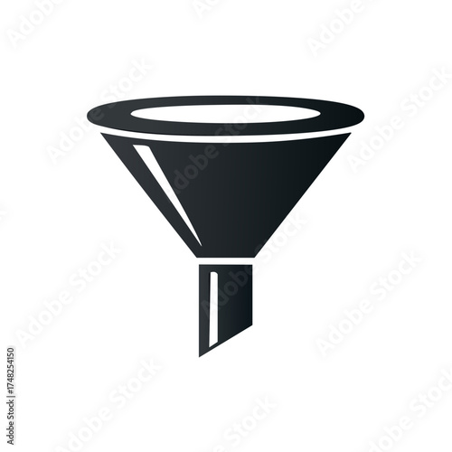 Funnel Symbol Icon Illustration for Filter, Selection and Conversion Process Concept
