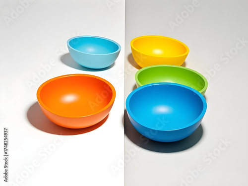 empty bowl 3d cartoon isolated on white background