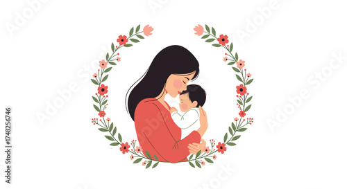 A mother's embrace a tender moment of love and connection.