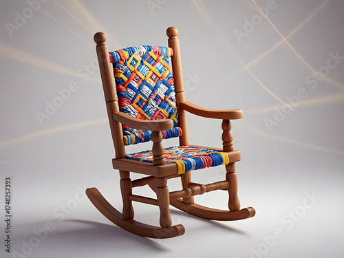 rocking chair 3d cartoon isolated on white background