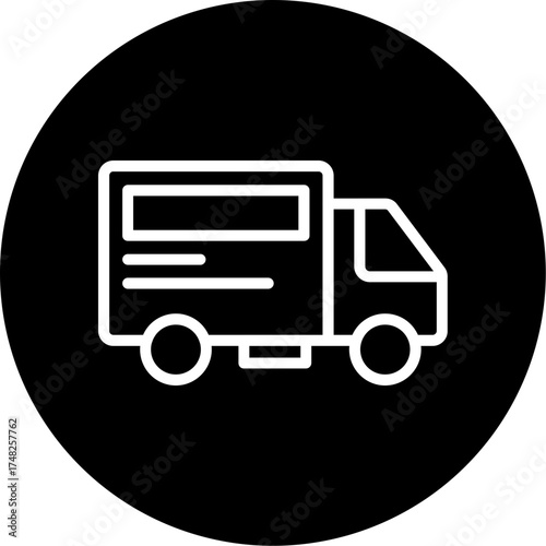 Delivery Truck Vector Icon Design
