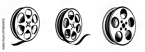 Vintage film reels cinematic movie cinema old school entertainment retro footage projector vintage