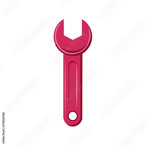 Simple illustration of a red wrench tool with a clean design