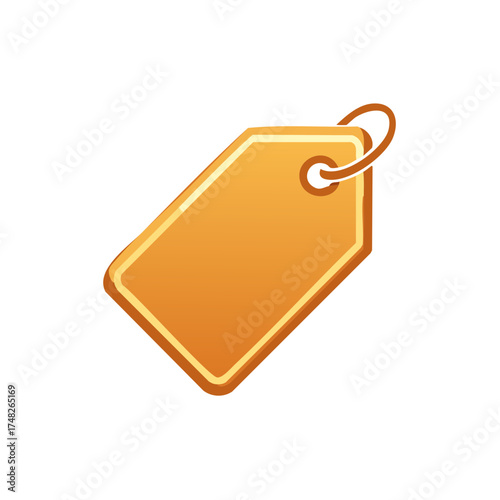 Orange Price Tag with String for Retail Sale Promotion Offers and Discount Marketing Illustration