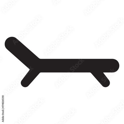 Silhouette of a beach chair perfect for summer vacation and relaxation featuring minimalist design suitable for travel industry promotion and relaxation concepts