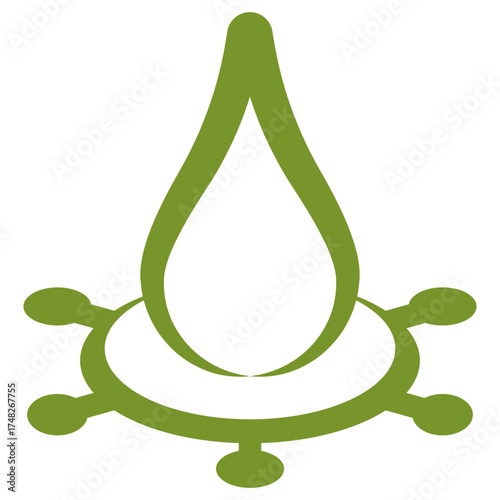Oil drop splash icon vector representing monounsaturated fat in healthy diet and nutrition design.