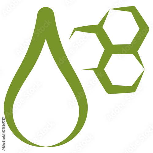 Molecule drop icon vector representing polyunsaturated fat for heart health and nutrition awareness.